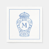 Chinoiserie Mit Monogramm Ginger Jar Napkins Serviette (Vorderseite)