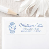 Chinoiserie Mit Monogramm Ginger Jar Rücksendeadre (Insitu)