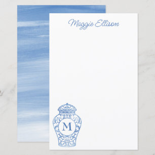 Chinoiserie Mit Monogramm Ginger Jar Stationery