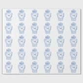 Chinoiserie Mit Monogramm Ginger Jar Wrapping Pape Geschenkpapier (Flach)