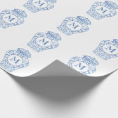 Chinoiserie Mit Monogramm Ginger Jar Wrapping Pape Geschenkpapier (Ecke)