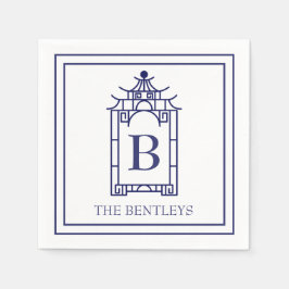 Chinoiserie Mit Monogramm Pagoda Party Napkins Serviette