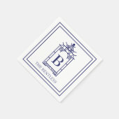 Chinoiserie Mit Monogramm Pagoda Party Napkins Serviette (Ecke)