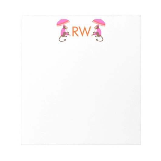 Chinoiserie Monkey Note Pad Notizblock (Vorderseite)