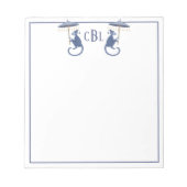 Chinoiserie Monkeys Mit Monogramm Notepad Notizblock (Vorderseite)