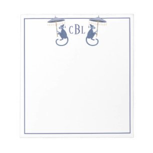 Chinoiserie Monkeys Mit Monogramm Notepad Notizblock