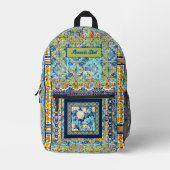 Chinoiserie Monogram Bedruckter Rucksack (Vorderseite)