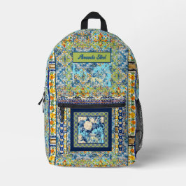 Chinoiserie Monogram Bedruckter Rucksack