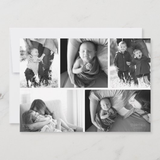 Chinoiserie Monogram Christmas Baby Boy Birth Ankündigung (Rückseite)