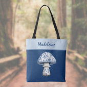 Chinoiserie Mushroom iBlue White on Navy Monogram  Tasche