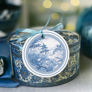 Chinoiserie Muster dank ID1094 an der geometrische Geschenkanhänger