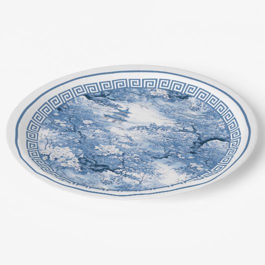 Chinoiserie Muster ID1094 Pappteller (Schrägansicht)