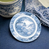 Chinoiserie Muster ID1094 Runder Pappuntersetzer