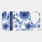 Chinoiserie Navy Blauer Blauer Lederdrachen Case-Mate iPhone Hülle (Rückseite (Horizontal))
