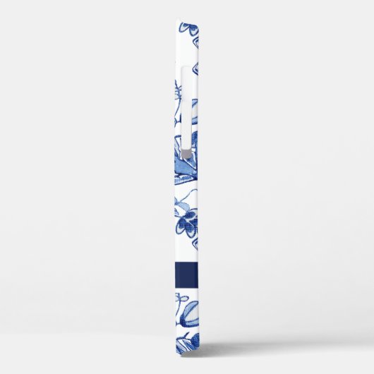 Chinoiserie Navy Blauer Blauer Lederdrachen Case-Mate iPhone Hülle (Rückseite / Links)