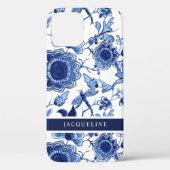 Chinoiserie Navy Blauer Blauer Lederdrachen Case-Mate iPhone Hülle (Rückseite)