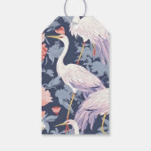 Chinoiserie Navy Floral Egret Geschenkanhänger (Rückseite)