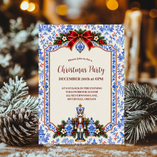 Chinoiserie Nussknacker Weihnachten Einladung