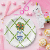 Chinoiserie Orange Citrus Topiary, Grandmillenial Pappteller (Party)