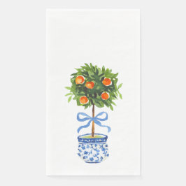 Chinoiserie Orange Citrus Topiary Napkins Serviette