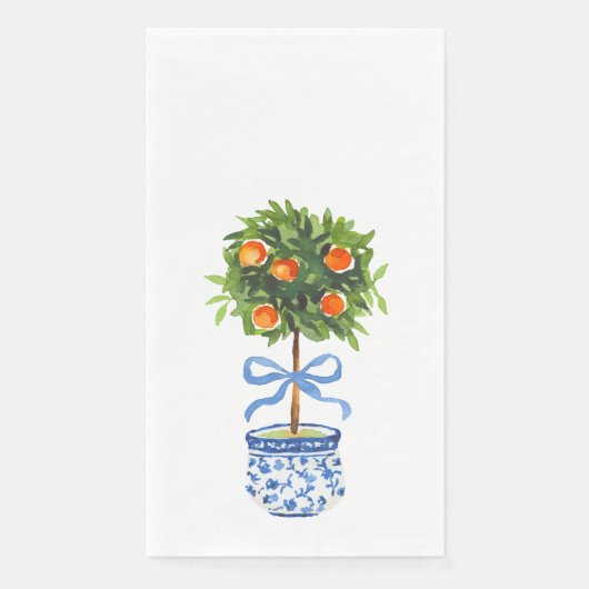 Chinoiserie Orange Citrus Topiary Napkins Serviette (Vorderseite)