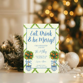 Chinoiserie Orange Citrus Topiary Weihnachts-Party Einladung