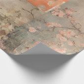Chinoiserie Orange Sherbet Collage Geschenkpapier (Ecke)