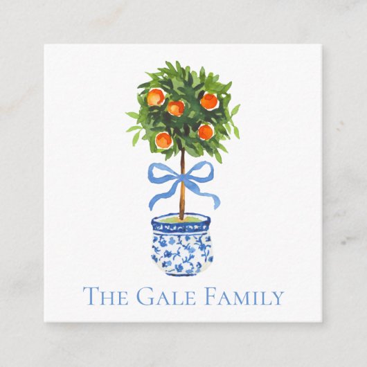 Chinoiserie Orange Topiary, Ginger Jar Custom Begleitkarte (Vorderseite)