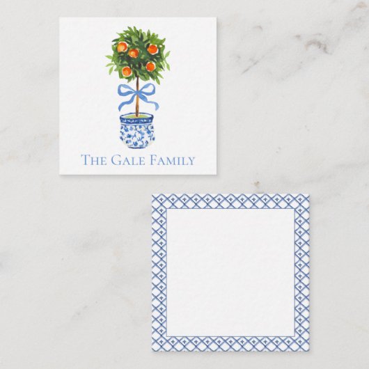Chinoiserie Orange Topiary, Ginger Jar Custom Begleitkarte (Vorne/Hinten)