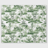 Chinoiserie Orientales Landschaftsbild Geschenkpapier (Flach)