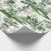 Chinoiserie Orientales Landschaftsbild Geschenkpapier (Ecke)