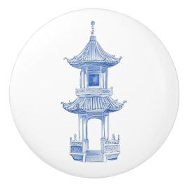 Chinoiserie Pagoda 4 Keramikknauf
