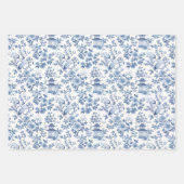 Chinoiserie Pagoda Crane Geschenkpapier Set (Vorderseite)