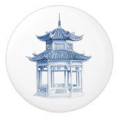Chinoiserie Pagoda Keramikknauf (Vorderseite)