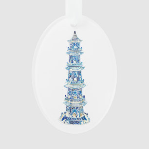 Chinoiserie Pagoda Oval Akropolis Ornament