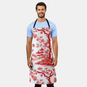 CHINOISERIE PAGODA SCHÜRZE (Getragen)