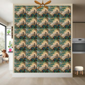 Chinoiserie Pagoda und Natur Tile Fliese