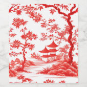 CHINOISERIE PAGODA WEINETIKETT (Einzelnes Label)