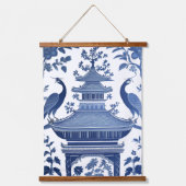 CHINOISERIE PAGODAS IN BLUE 1 & 2 WANDTEPPICH MIT HOLZRAHMEN (Vorderseite)