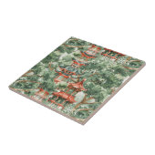 Chinoiserie-Pagode Sage Green Wald Fliese (Seite)