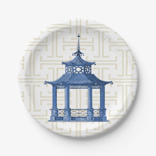 Chinoiserie Papierplatte Pappteller (Vorderseite)