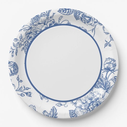 Chinoiserie Papierplatte Pappteller (Vorderseite)