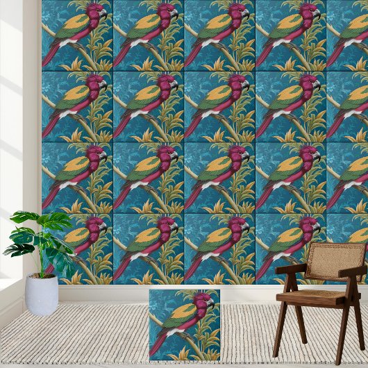 Chinoiserie Parrot Tile Fliese