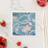 Chinoiserie Pastell Oriental Pink & Blue Floral Serviette (Beispiel)