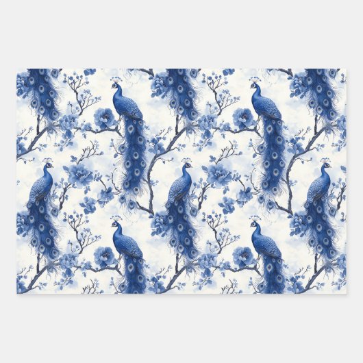 Chinoiserie Peacock Geschenkpapier Set (Vorderseite)