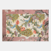Chinoiserie Peacock mit dusty Rose und verblasstem Geschenkpapier Set (Vorderseite 2)