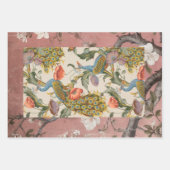 Chinoiserie Peacock mit dusty Rose und verblasstem Geschenkpapier Set (Vorderseite 2)