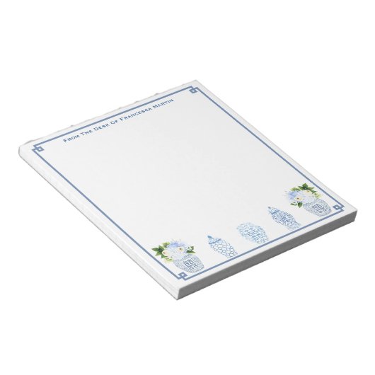 Chinoiserie Personalisiert Notizblock (angewinkelt)