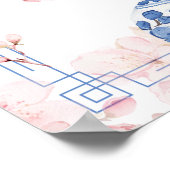Chinoiserie Pink Cherry Blossom Begrüßungszeichen Poster (Ecke)