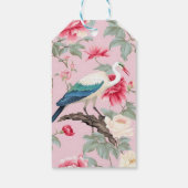Chinoiserie Pink Floral Egret Geschenkanhänger (Rückseite)
